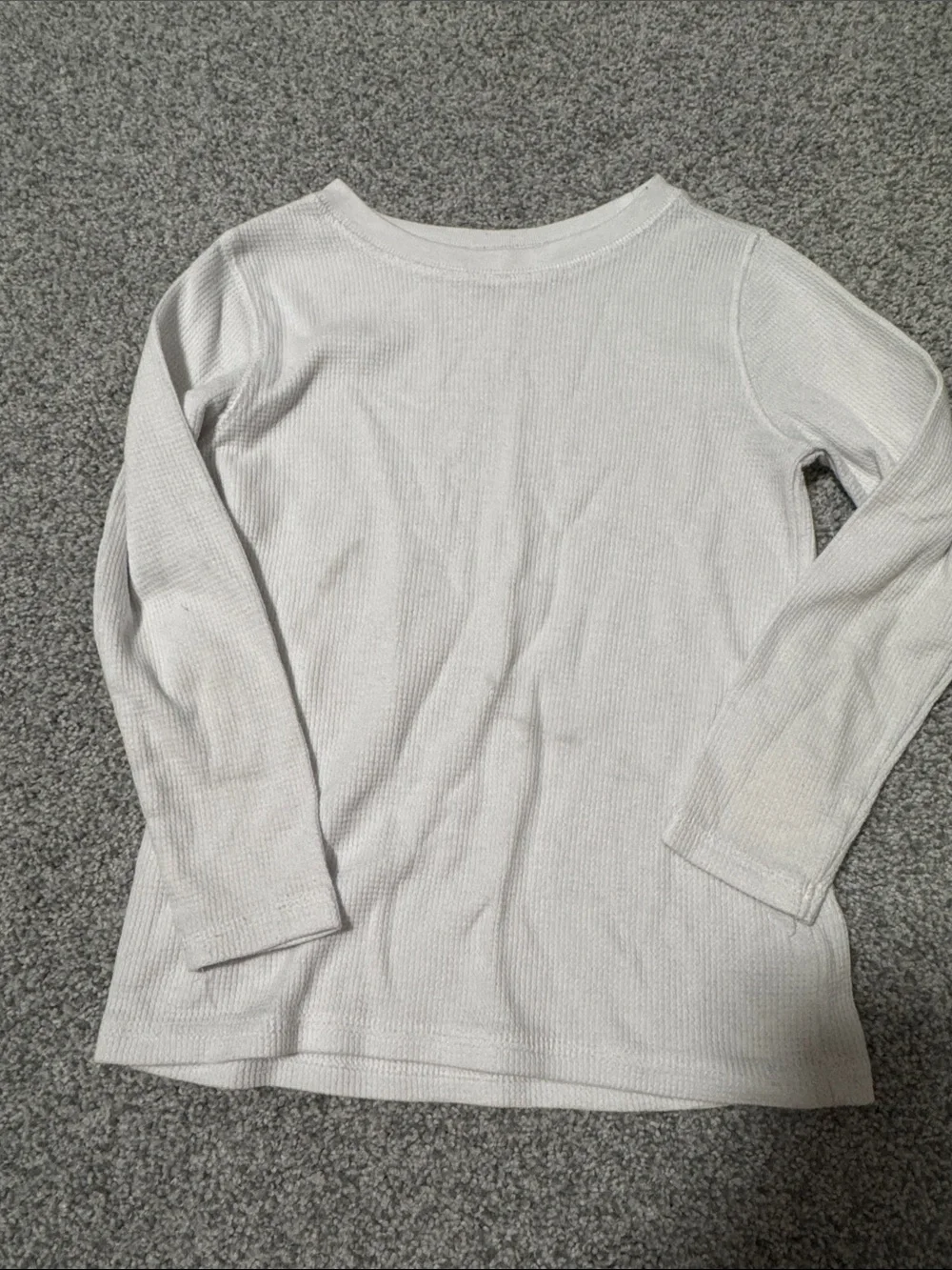Old Navy Girls' Long Sleeve White Thermal Tee